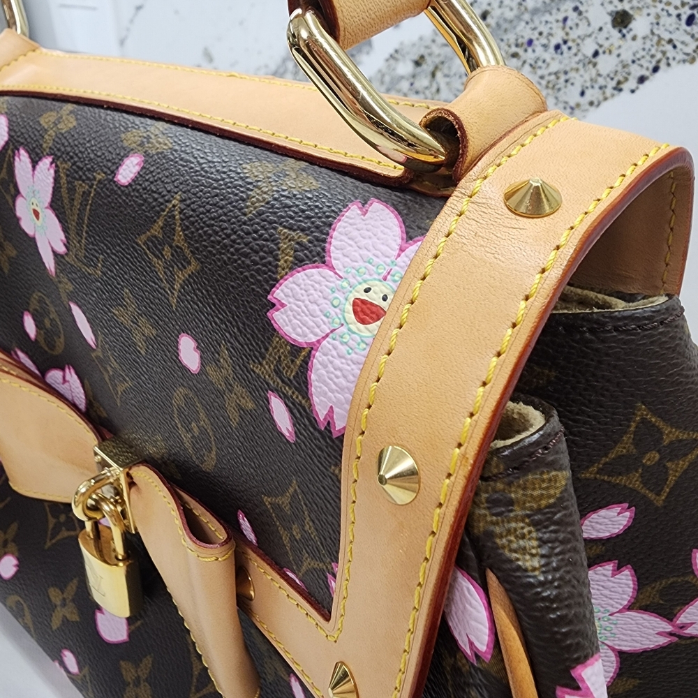LOUIS VUITTON 2003 Cherry Blossom Sac Retro PM Takashi Murakami Handbag M92012 - Picture 10 of 16